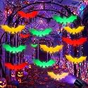 Outus 12 Pcs Halloween Glow in The Dark Decoration Hanging Bats for Outdoor