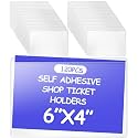 Outus 120 Pcs Self Adhesive Shop Ticket Holders, 6 x 4 Inch