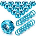 Outus 16 Pcs Skateboard Truck Nuts and 16 Pcs Axle Washers