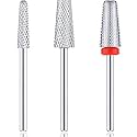 Outus 3 Pcs 5 in 1 Nail Drill Bit 3/32" Tapered Barrel Sanding Bit,Sliver