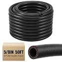 Outus 5/8" 50ft Heater Hose EPDM Coolant Radiator 85 PSI 2-Ply Black