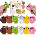 Outus 6 Pcs Textured Worry Stone Bulk for Kid Calming, Multi, Farm Animal