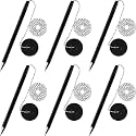 Outus 6 Pieces Secure Pen with Chain and Adhesive Pen Holder, Black Ink