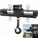 Outus Heavy Duty Forklift Lifting Hook Attachment, 10 Ton Dual Fork Mount Forklift Crane Hook with 2" Trailer Hitch for Lifting, Towing, Machinery, Generators, Drums & Tractor Forks