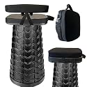 Outward Gear Portable Foldable Stool Set - Heavy Duty Square Collapsible Stool + Thick Seat Cushion - Great Value Pack for Camping Travel Picnic Gardening (Black)
