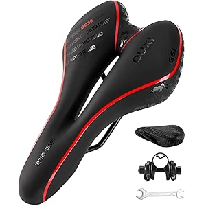 ouxi gel comfortable bike seat for men and women shock absorbing waterproof bicycle saddle with butt pain relief zone and ergonomics design for mountain bikesroad bikes