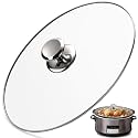 Oval Glass Lid 8 Quart Replacement for Crock-Pot 8-Quart Programmable Slow Cooker, 8qt Slow Crock Pot Lid Replacement, Clear Cooker Crock Pot Lid Replacement Part