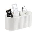Oval Pen Holder for Desk, Remote Control Holder, Ivory