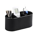 Oval Pen Holder for Desk, Remote Control Holder, Black
