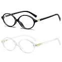 Oval Retro Blue Light Blocking Glasses for Women Men Vintage Fashion 90s Small Face Computer Screen Gaming TV Phones Anti Eyestrain &amp; UV Glare Glasses Non-prescription