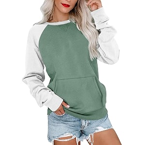 Ovanviso Womens Long Sleeve Sweatshirt Casual Crewneck