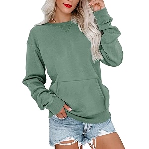 Ovanviso Womens Long Sleeve Sweatshirt Casual Crewneck
