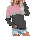 Ovanviso Womens Long Sleeve Sweatshirt Casual Crewneck