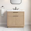 OVE Decors Xander 36" Sahara Birch Bathroom Vanity, Matte Black Hardware