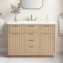 OVE Decors Xander 48" Sahara Birch Bathroom Vanity, Brushed Gold Hardware