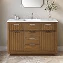 OVE Decors Xander 48" Warm Walnut Bathroom Vanity, Brushed Nickel Hardware
