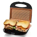 OVENTE Electric Panini Press Grill, 750W Nonstick Plates, Copper GP0110CO