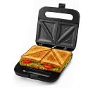 Ovente Electric Sandwich Maker 750 Watts Fast Heating with Non-Stick Coated Plates, Portable and Compact, Easy to Clean, Anti-Skid Feet Preventing Slips and Falls, Black (GPS401B)
