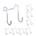 Over Cabinet Door Hook & Wardrobe Door Hook, Stainless Steel Hanging Hooks for Towels, Bags, Clothes – Bathroom Door Hooks for Towels, Kitchen Cabinet Hooks, Wardrobe Hooks, Dorm Room Hangers (8PCS)
