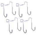 Over Cabinet Door Hook &amp; Wardrobe Door Hook, Stainless Steel Hanging Hooks for Towels, Bags, Clothes – Bathroom Door Hooks for Towels, Kitchen Cabinet Hooks, Wardrobe Hooks, Dorm Room Hangers (4PCS)