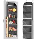 Over Door Wrapping Paper Organizer Storage with 5 Removable Drawers & 2 Large Side Pockets for Gift Wrap Rolls Wrap Storage for Ribbons, Bows, Ornaments and Tools