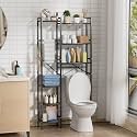 Over The Toilet Storage Cabinet, 3-Tier Bathroom Storage, Over Toilet Bathroom Organizer, Space-Saving Solution for Small Restrooms, Freestanding Organizer Holds Toiletries, Towels, Laundry and More