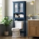 Over The Toilet Storage Cabinet, Over Toilet Storage Bathroom Cabinet with Glass Door and Adjustable Shelf, Above The Toilet Cabinet Behind Toilet Bathroom Organizer, Ultramarine