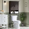 Over The Toilet Storage Cabinet, Over The Toilet Cabinet, Over The Toilet Bathroom Cabinet Above The Toilet with Inner Adjustable Shelf and Open Storage Bathroom Storage Organizer, Espresso