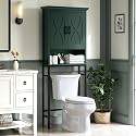 Over The Toilet Storage Cabinet, Over Toilet Storage, Above The Toilet Cabinet with Inner Adjustable Shelf and Open Storage, Forest Green