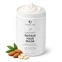 OVERCARE Almond Keratin Hair Mask for Dry Damaged Hair, Deep Conditioning Repair Treatment for Brittle Hair, Hydrating Protein Mask with Almond Oil Silk Protein Biotin, Strength Shine Restore 1000ml