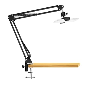 overhead video stand robotic adjustable phone holder metal long lazy arm and bracket for all mobiles phone for streaming overhead video desktop bedroom office
