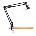 Overhead Video Stand Robotic Adjustable Phone Holder, Metal Long Lazy Arm and Bracket for All Mobiles Phone, for Streaming, Overhead Video, Desktop, Bedroom, Office