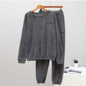Overlock Women Night Suit Set Grey Solid
