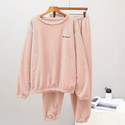 Overlock Women Night Suit Set Pink Solid