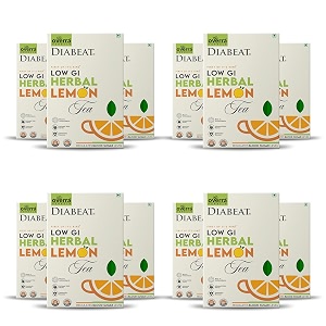 overra herbals diabeat low gi diabetic friendly lemon tea-250 grams pack of 12 green tea