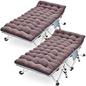 2 Pack 32" Oversize Camping Cot, XXL Camping Bed with Comfortable Mat
