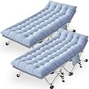 COLMERD Oversize Cots 2 Pack XXL Camping Cot with Mattress Extra Large Folding Cot Heavy Duty Comfortable Cots for Sleeping Guest Bed Includ Carry Bag Easy to Set Up Home Indoor Outdoor Vacation
