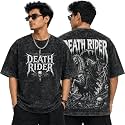 Oversized Acid Wash Graphic T-Shirt for Men