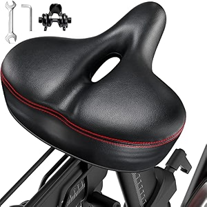 oversized bike seat compatible with peloton bike amp plus bicycle seat cushion for comfort wide extra padded saddle replacement for women amp men accessories for most bicycles