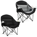 Oversized Camping Chair for Adults 2 Pack - Heavy Duty Outdoor Padded Chair