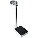 Oversized Dial Bathroom Scale, with Adjustable Height Rod - Easy to Read Mechanical Weight Scale with Telescopic Pole Up to 190Cm and 120Kg Weighing Range,White