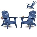 Oversized Folding Adirondack Chair Set of 2 with Adjustable Backrest 400LBS