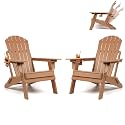 Oversized Folding Adirondack Chair Set of 2 with Adjustable Backrest 400LBS