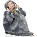 Oversized Hoodie Blanket, Wearable Blanket sweatshirt, Ultra Soft Sherpa Fleece Comfy Snuggle Hoodie