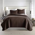 Oversized King Quilt Bedding Set w/ 2 Pillow Shams, Chocolate Brown Quilts