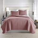 Oversized King Quilt Set with 2 Matching Quilted Pillow Shams, Lavender