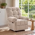 Oversized Manual Recliner Chair with Side Pockets for Home, Camel