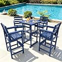 Oversized Outdoor Bar Set, Tall Adirondack Chair & Table with Umbrella Hole
