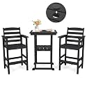 Oversized Outdoor Bar Set, Tall Adirondack Chair & Table with Umbrella Hole
