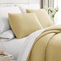 Oversized Twin Quilt Bedding Set with 1 Quilted Pillow Sham, Gold Quilts
